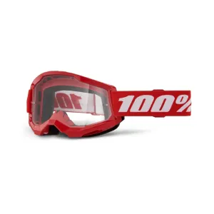 Motocross szemüveg 100% Strata 2 New  Piros, átlátszó plexi