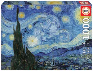 Puzzle The Starry Night Vincent Van Gogh Educa 1000 darabos és Fix ragasztó