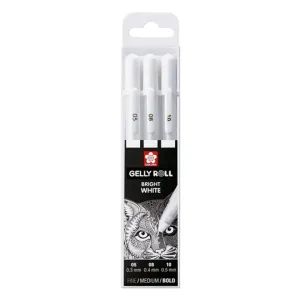 Zselés tollak Sakura Gelly Roll bright white - 3 db / több variáns