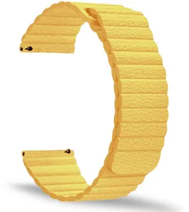 4wrist Átfűzhető óraszíj klasszikus órához - Yellow 22 mm