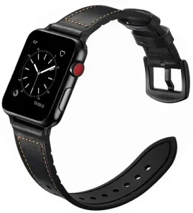 4wrist Bőr óraszíj Apple Watch-hoz - Black 42/44/45/49 mm