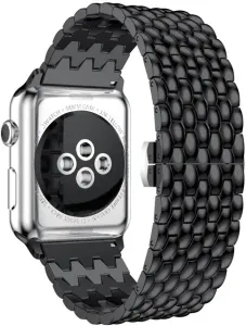 4wrist Sárkány mintázatú acél szíj Apple Watch-hoz 42/44/45/49 mm - Black