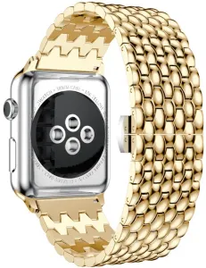 4wrist Sárkány mintázatú acél szíj Apple Watch-hoz 42/44/45/49 mm - Gold