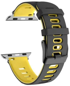 4wrist Szilikon szíj Apple Watch-hoz - Black/Yellow 42/44/45/49 mm