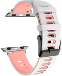 4wrist Szilikon szíj Apple Watch-hoz - White/Pink 42/44/45/49 mm