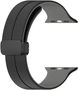 4wrist Szilikon szíj mágneses csattal Apple Watch-hoz 42/44/45/49 mm - Black/Grey