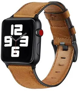 4wrist Varratokkal ellátott bőrszíj Apple Watch-hoz - Brown 42/44/45/49 mm