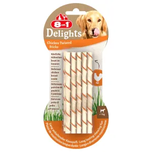 10db 8in1 Delights Twisted Sticks csirke snack kis testű kutyáknak #1443963