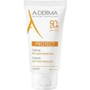 A-DERMA Védőkrém száraz bőrre SPF 50+ Protect (Fragrance-Free Sun Cream) 40 ml