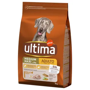 6kg (2x3kg) Ultima Medium/Maxi Adult csirke & rizs száraz kutyatáp