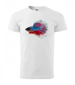 Gyönyörű póló akvaristáknak harcos halak nyomtatásával L Fehér