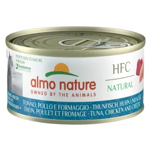 24x70g Almo Natura HFC Natural tonhal, csirke & sajt nedves macskatáp