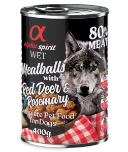 6x400g Alpha Spirit Dog Meatballs Gímszarvas & rozmaring nedves kutyatáp