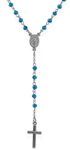 Amen Eredeti ezüst nyaklánc kék kristályokkal Rosary CRONBL4