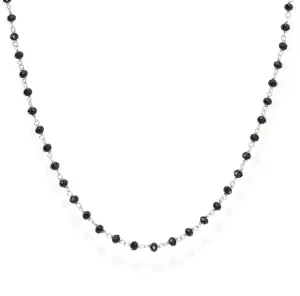 Amen Romance CLBN időtálló ezüst nyaklánc fekete kristályokkal 45 cm