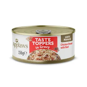 6x156 gApplaws Taste Toppers szószban nedves kutyatáp - Csirke marhával