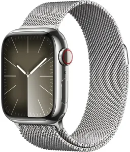 Apple Apple Watch Series 9 Cellular 41mm Ezüst acél ezüst milánói szíjjal