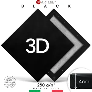 3D hatású PROFI fekete feszített vászon - több méret (festővásznak)
