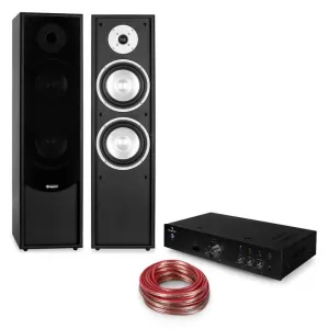 Auna „Elegance Tower Bluetooth“, ezüst, 2.0 HiFi összeállítás, MP3-CD lejátszó + erősítő, 600 W