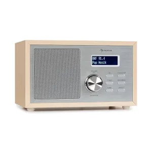 Auna Ambient DAB + / FM, rádió, BT 5.0, AUX bemenet, LCD kijelző, ébresztőóra, fa kivitel, barna