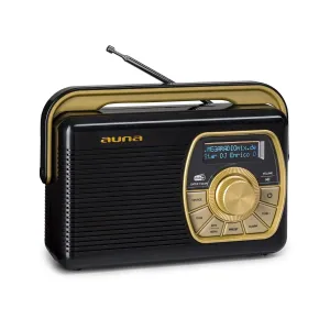 Auna Buddy Digitális rádió DAB / DAB+ / UKW Bluetooth 5.0 AUX 1Ah elem Mobil retro #31991