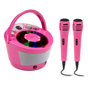 Auna SingSing BT, karaoke rendszer, 2 x mikrofon, CD lejátszó, BT, LED fényeffektus, hordozható #30989