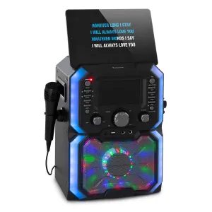 Auna Rockstar Plus, karaoke rendszer, karaoke készülék, bluetooth, USB, CD, LED show, cinch