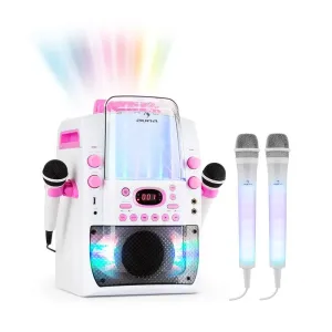 Auna Kara Liquida BT karaoke rendszer, rózsaszín + Dazzl karaoke mikrofon készlet, LED megvilágítás