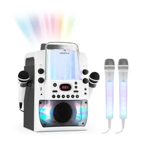 Auna Kara Liquida BT karaoke rendszer, szürke + Dazzl karaoke mikrofon készlet, LED megvilágítás