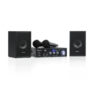 Auna Karaoke Star 2, karaoke készlet, max. 2 x 50 W, BT, USB/SD port, vonalbemenet, 2 x mikrofon
