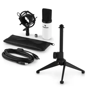 Auna auna MIC-900WH V1 USB mikrofon szett, fehér kondenzátor mikrofon | asztali állvány