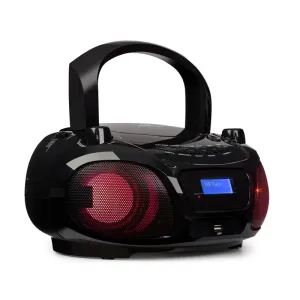 Auna Roadie DAB, CD lejátszó, DAB/DAB+, FM, LED diszkó fényeffektus, bluetooth, fekete