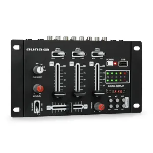 Auna Pro DJ-21 DJ-mixer keverő pult, USB, fekete