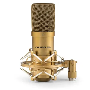 Auna Pro MIC-900G USB kondenzátor mikrofon, vese, stúdió, arany