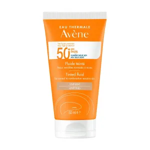 Avéne Tonizált napvédő fluid érzékeny, normál és kombinált bőrre SPF 50+ Unifying (Tinted Fluid) 50 ml