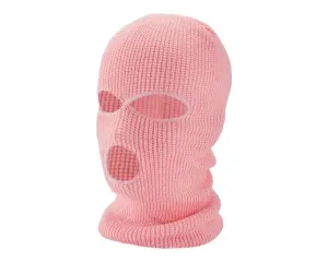 Balaclava - kötött maszk 3 nyílással (pink)