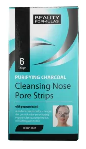 Beauty Formulas Orrtisztító szalagok aktív szénnel Charcoal (Cleansing Nose Pore Strips) 6 db