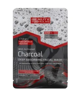 Beauty Formulas Tisztító bőrápoló aktív szénnel 2in1(Charcoal Deep Absorbing Facial Mask) 13 g