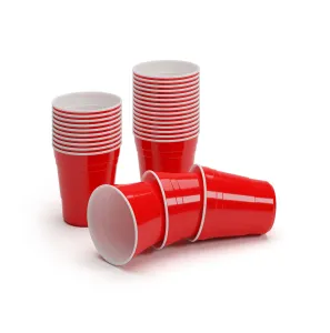 BeerCup Nadal 10 Oz, piros party poharak, amerikai egyetemi stílusban, 295 ml, újrahasznosíthatók #669319