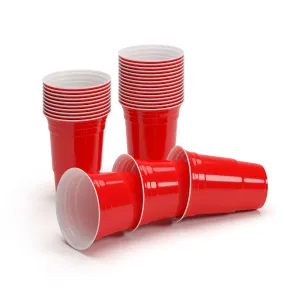 BeerCup Nadal Classics, piros party poharak, 16 oz, 473ml, poharak, újrahasznosítható, robusztus #32283