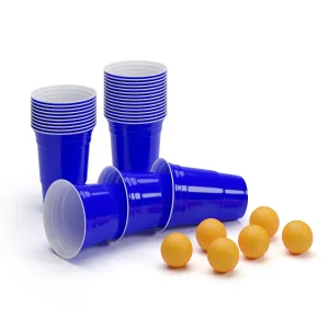 BeerCup Williams, kék beer pong party poharak, amerikai egyetemek stílusában, 473 ml, labdácskák és szabályzat #1564503
