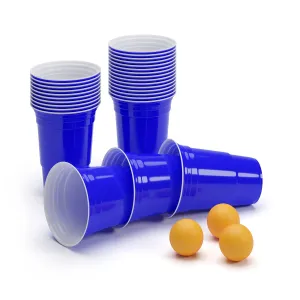 BeerCup Williams, kék beer pong party poharak, amerikai egyetemek stílusában, 473 ml, labdácskák és szabályzat #32314