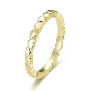 Beneto Aranyozott ezüst gyűrű szívvel AGG344-GOLD 58 mm
