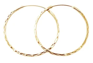 Beneto Divatos aranyozott karika ezüst fülbevaló AGUC2439/SCS-GOLD 3 cm