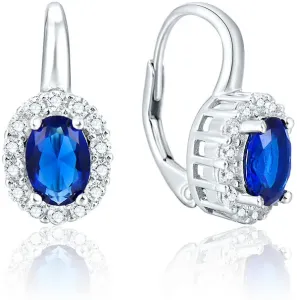 Beneto Ezüst fülbevaló kék kristályokkal AGUC1167