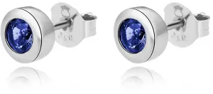 Beneto Gyengéd ezüst fülbevalók kék cirkónium kövekkel AGUP2259-BLUE