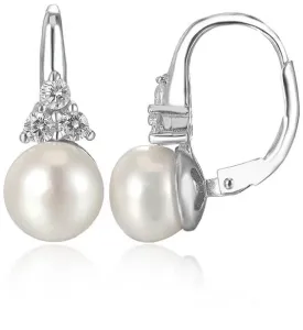 Beneto Luxus ezüst fülbevalók valódi édesvízi gyöngyökkel AGUC2251P 0,6 cm