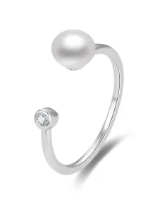 Beneto Nyitott ezüst gyűrű valódi édesvízi gyönggyel AGG467