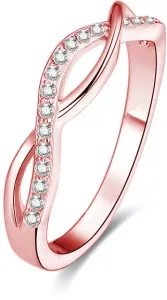 Beneto Rózsaszín aranyozott ezüst gyűrű kristályokkal AGG191 50 mm