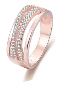 Beneto Rózsaszín aranyozott ezüst gyűrű cirkónium kővel AGG340 50 mm